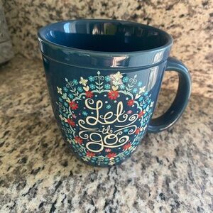 NEW! Vintage NaturalLife Floral Blue Mug - Let It Go Design